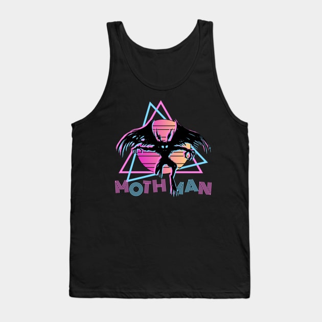 Mothman 80s Vibe Cryptid Cryptozoology Tank Top by qwertydesigns